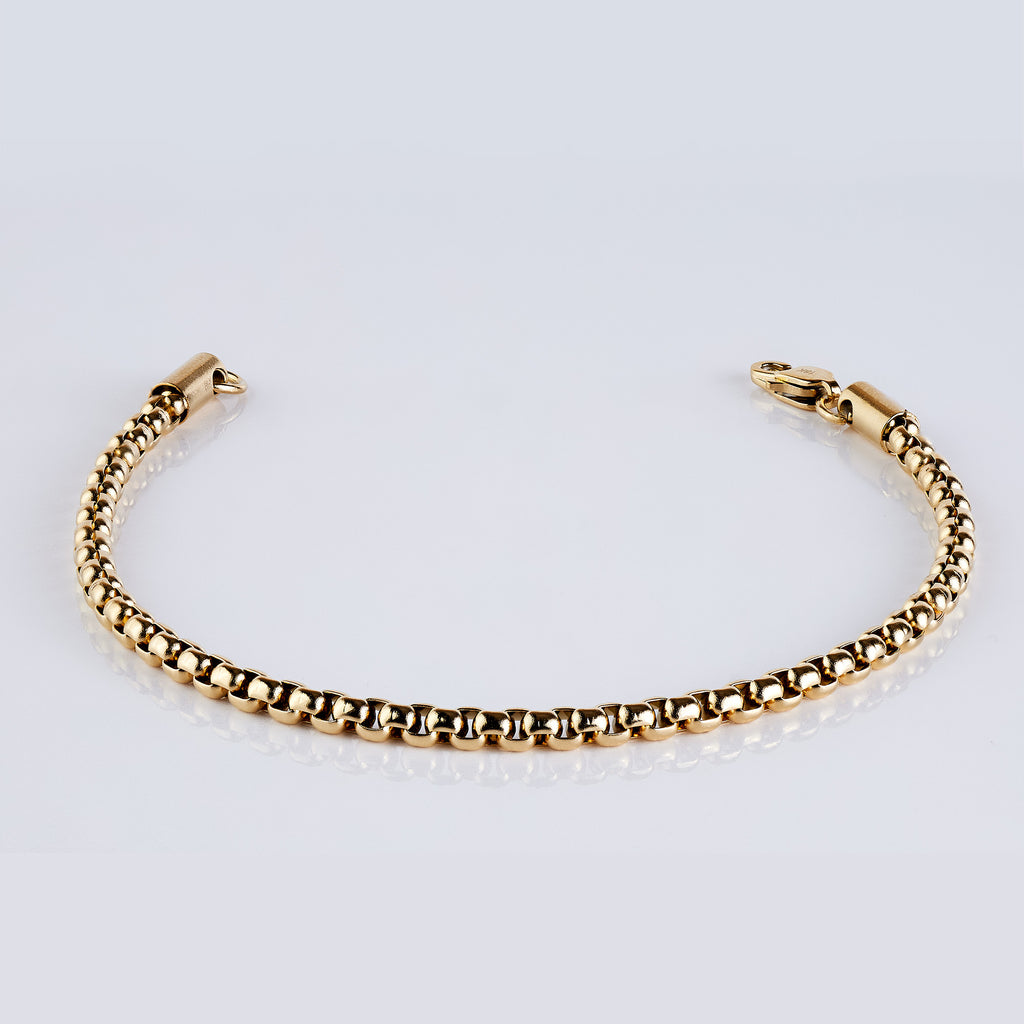 Pulsera Venecia Hombre 4mm – Precisión | Oro Laminado 18K