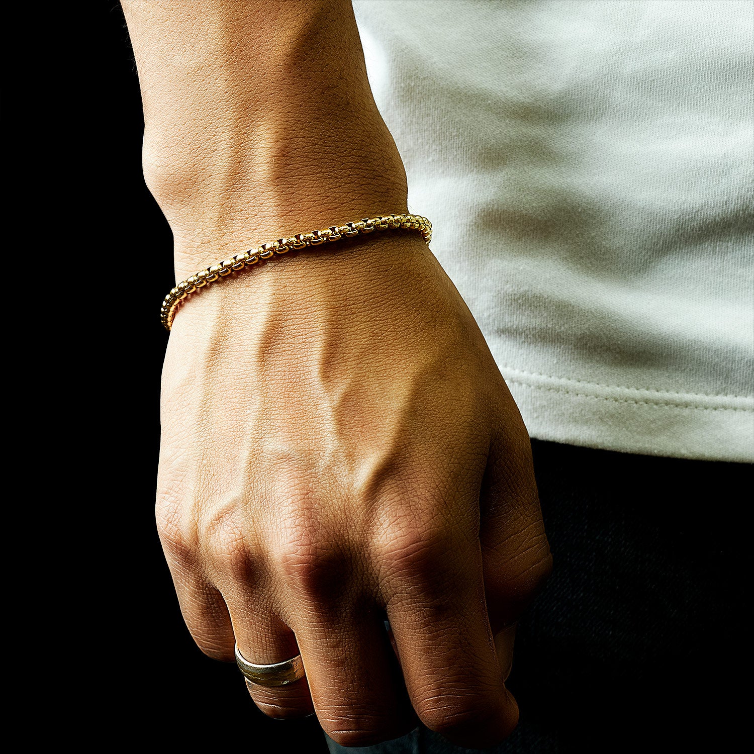 Pulsera Venecia Hombre 4mm – Precisión | Oro Laminado 18K